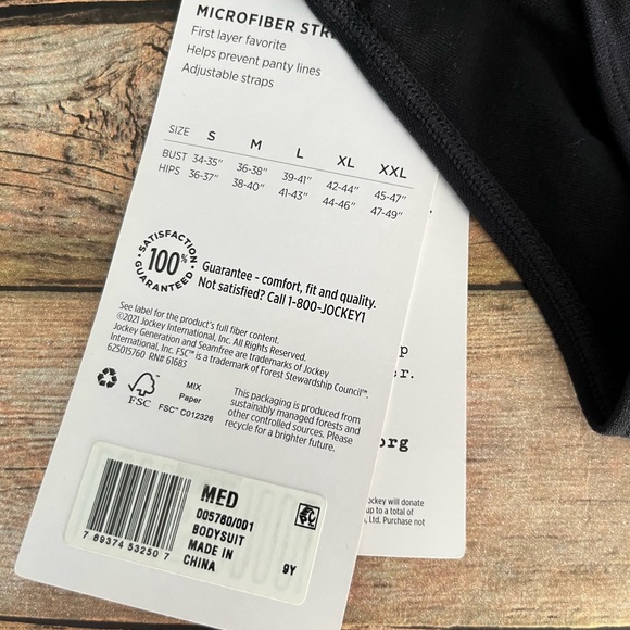 NWT Jockey Generation Black Everday Smoothing Thong Bodysuit Size Medium - Picture 7 of 8
